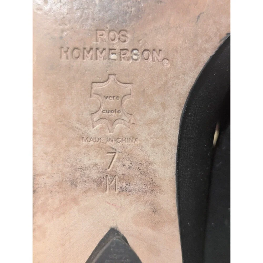 Vintage ROS HOMMERSON BLACK FEIL Pumps MULES LOAFERS CHUNKY Heels‎ SHOES SZ 7